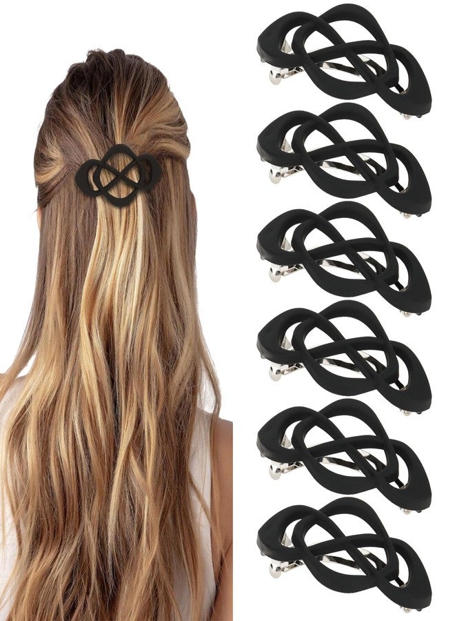 Amariver Hair Barrettes for Women 6packs Black Hair Clips French Barrette Clip for Girls Vintage Accessories for Women Girls - Image 1